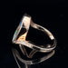 Boulder opal 14k rose gold and diamond bypass ring side