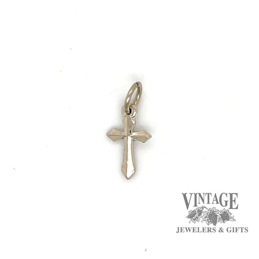 Extra small 14k white gold cross pendant/charm