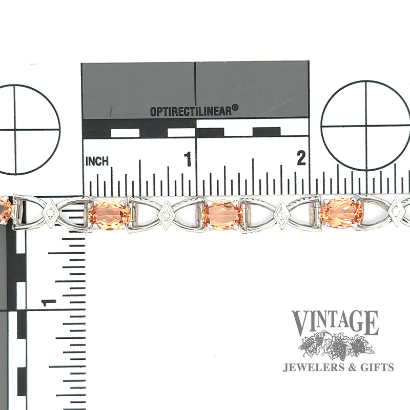 18kw gold Precious topaz and diamond estate bracelet with scale