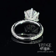 3 CTW lab diamond 14KW gold pave ring bottom