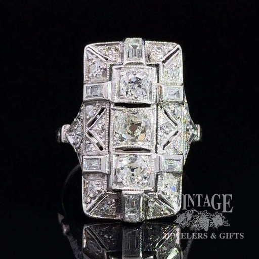 Art Deco antique platinum and diamond ring