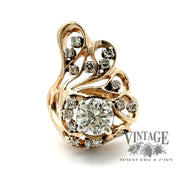 1.30 CTW Freeform natural diamond 14ky ring