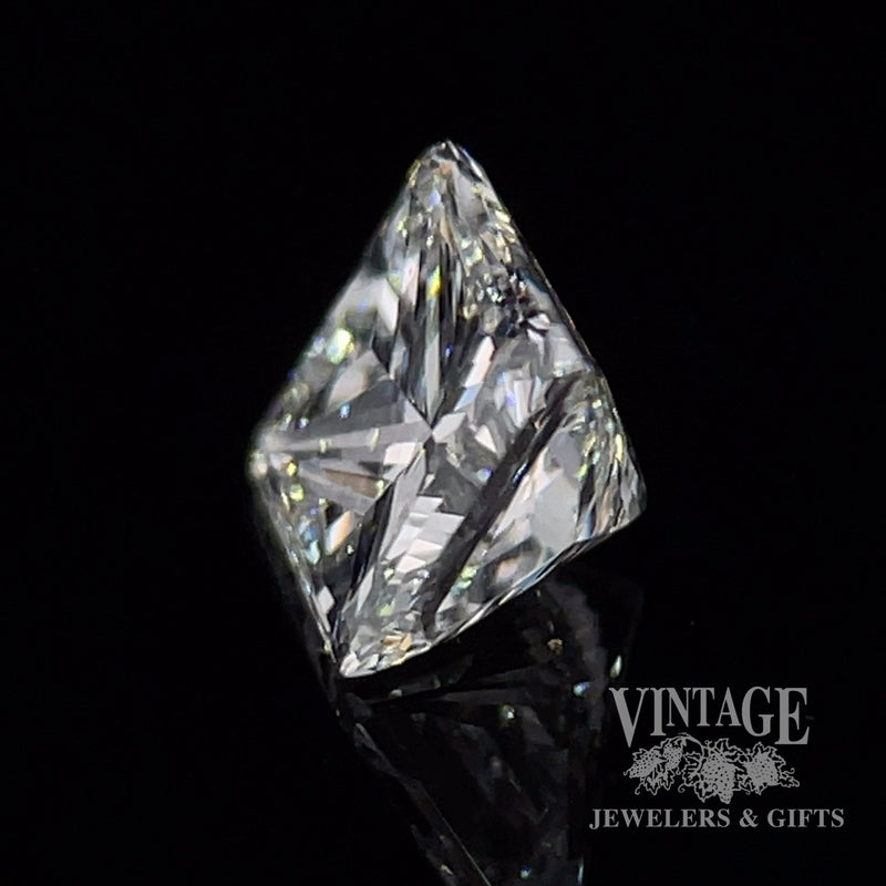 1.0 carat, D color, VS2 clarity, square brilliant, natural diamond.