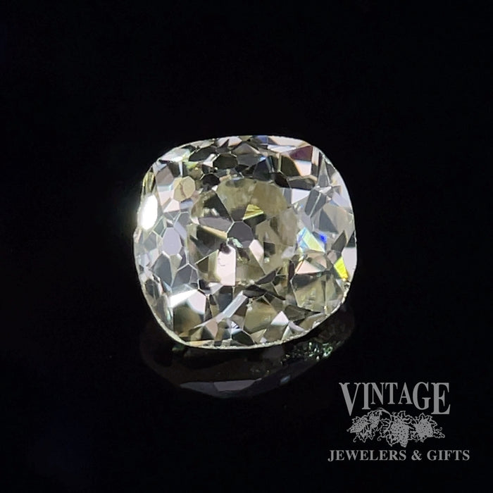.96 carat, Antique Old Mine cut, light brown, SI2 clarity, natural diamond