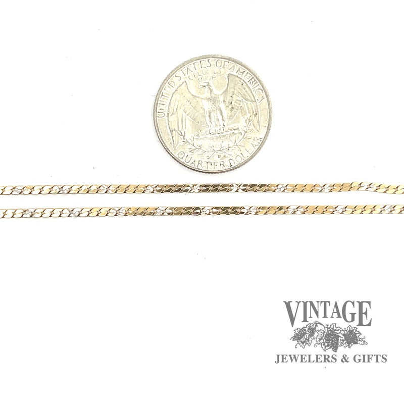 20” 14ky/w 1.8mm diamond cut curb chain scale