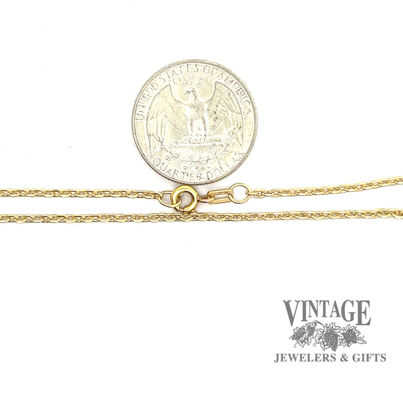 20” 18ky solid gold 2mm cable chain scale