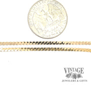 18” 14ky yellow gold 2mm serpentine chain necklace scale