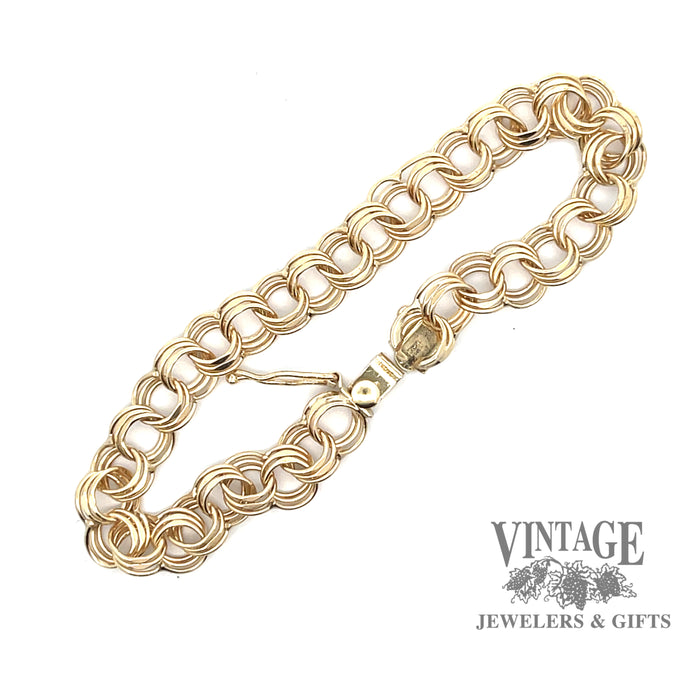 7” 14ky gold 8mm width charm bracelet clasp