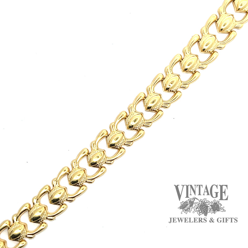 7” 14ky gold fancy link bracelet