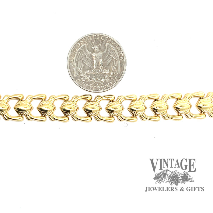 7” 14ky gold fancy link bracelet