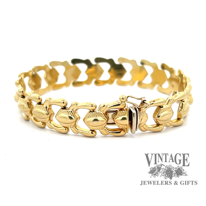 7” 14ky gold fancy link bracelet