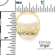 Vintage 14ky gold hollow signet ring scale