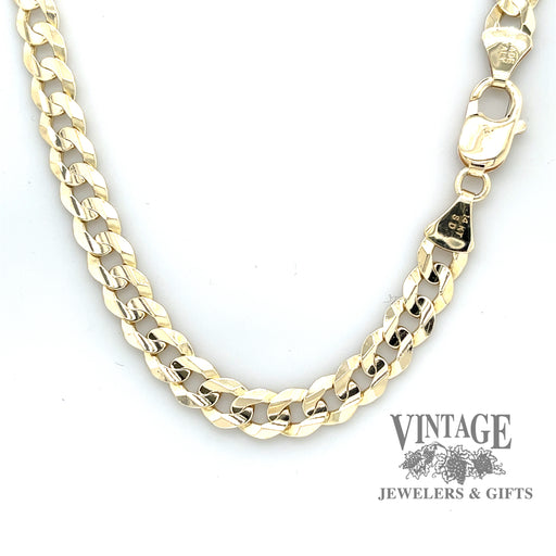 24" 14ky gold solid 7mm curb chain necklace