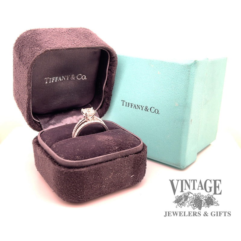 1.12 ctw diamond and platinum Tiffany and Co. ring