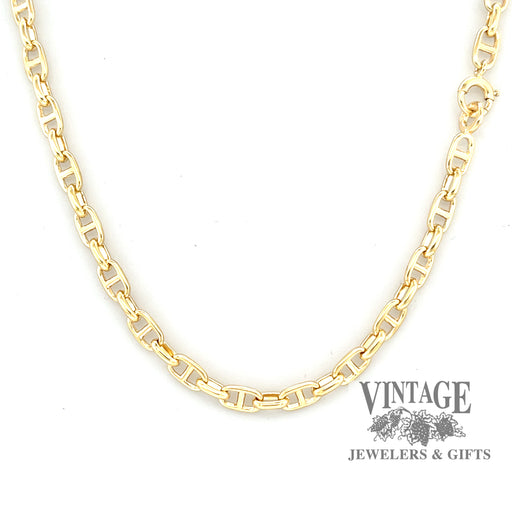 24” 18k solid gold anchor chain necklace