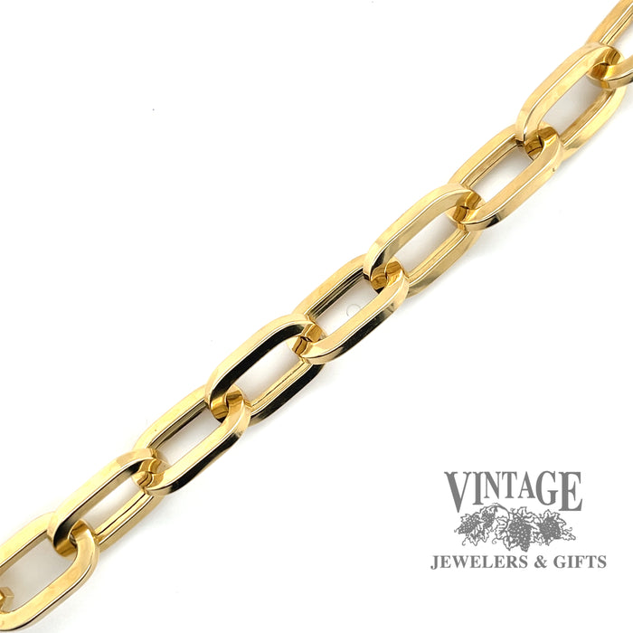 Large paperclip 18ky hollow gold toggle bracelet links