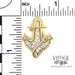 Anchor diamond pave 14k gold pendant scale