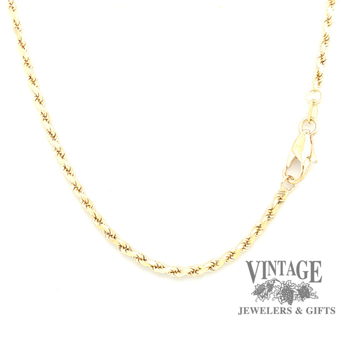 20” 14k gold 2.7 mm rope chain necklace