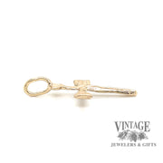 Rustic 10k gold cross pendant side