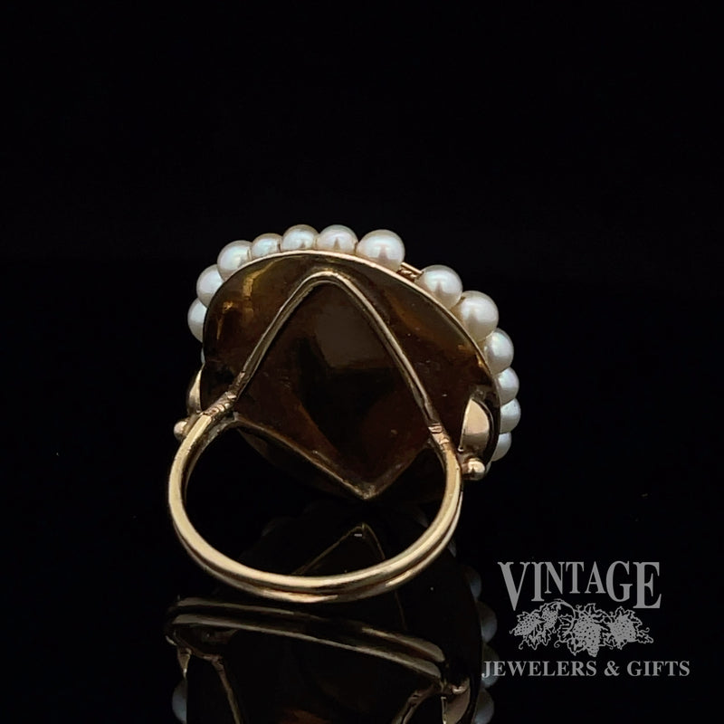 Antique Victorian Hand Painted 12k Ring BACK