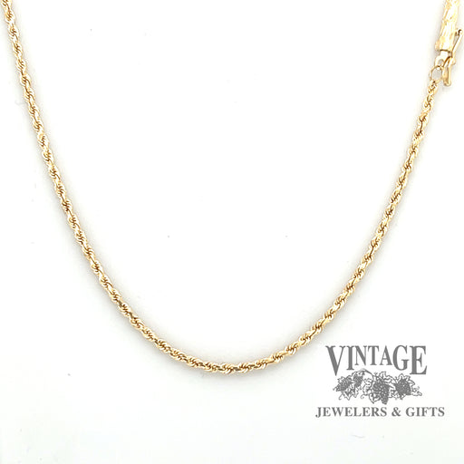 20” 14k gold 1.8 mm rope chain necklace