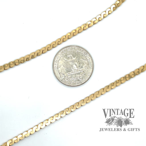 18” 14k gold 3.3 mm serpentine chain necklace scale
