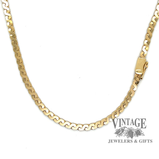 18” 14k gold 3.3 mm serpentine chain necklace