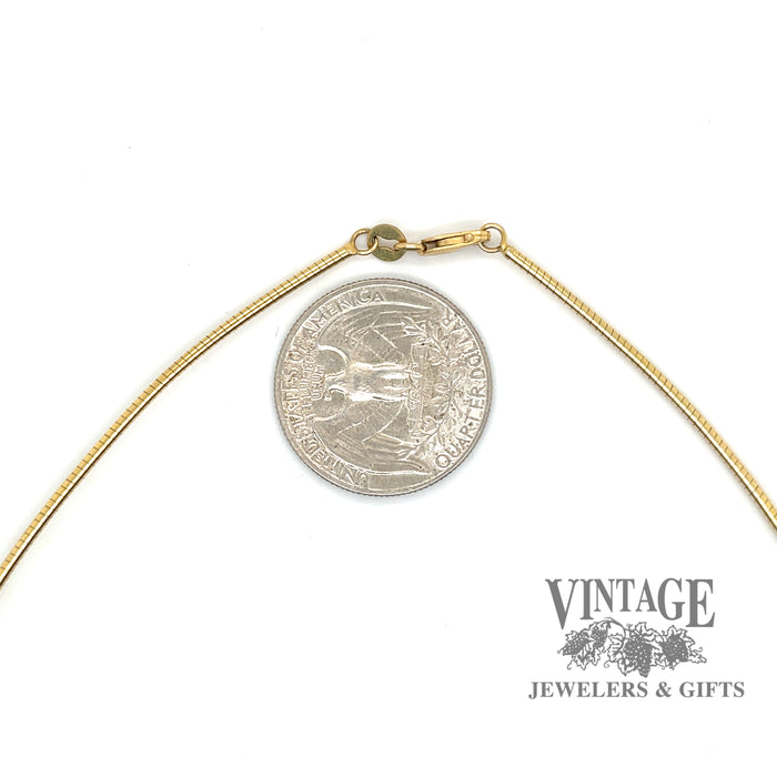 16” 14k gold round omega necklace