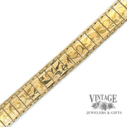 8" embossed floral design 18k bracelet