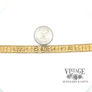 8" embossed floral design 18k bracelet scale