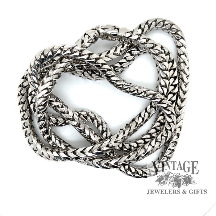 34” 14k solid white gold 5.5 mm Franco chain necklace