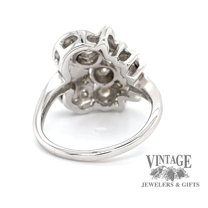 Vintage Floral inspired 14k white gold and diamond ring