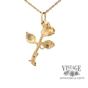 Diamond accented Rose Charm in 14k BACK