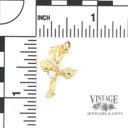 Diamond accented Rose Charm in 14k SCALE