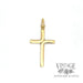 Contemporary 18ky gold matte/polished cross pendant