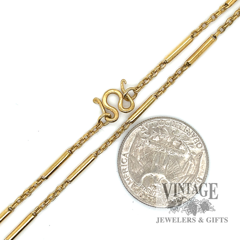 26” 23k gold solid station link chain necklace scale