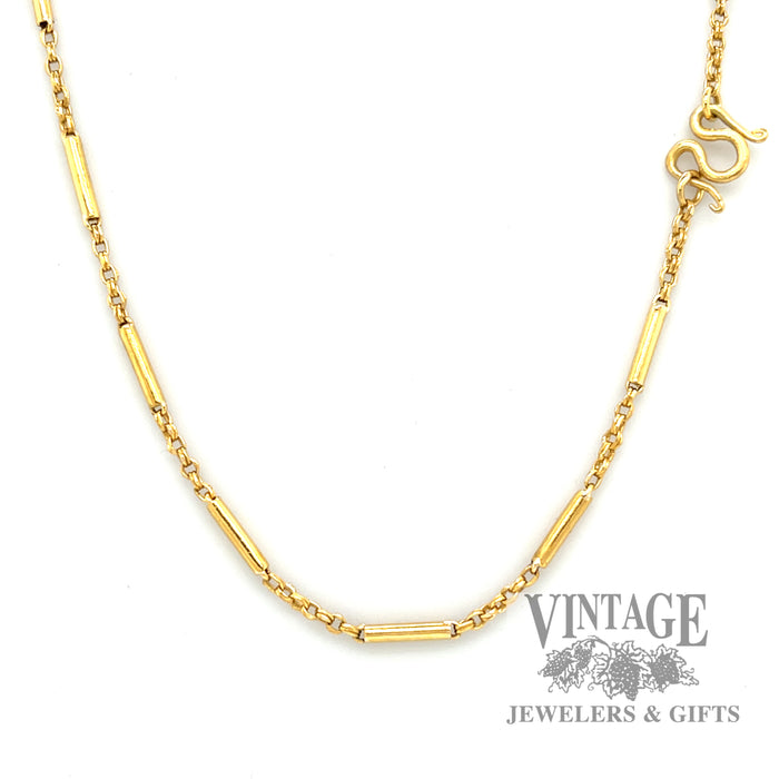 26” 23k gold solid station link chain necklace