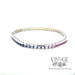 Rainbow gemstone 10k white gold bracelet side