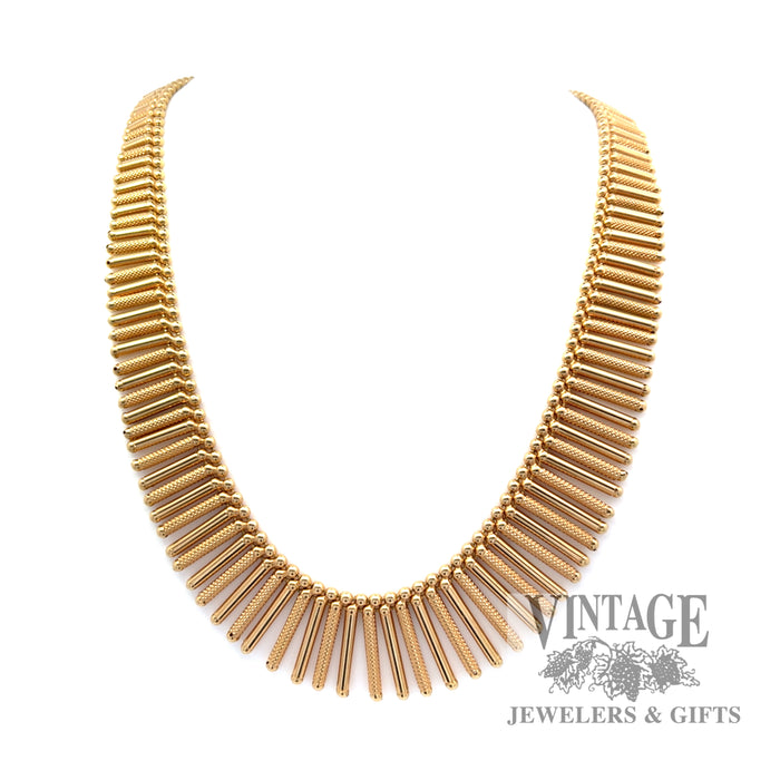 Cleopatra style 18k gold necklace