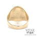 Oval large 14k solid gold signet ring inside