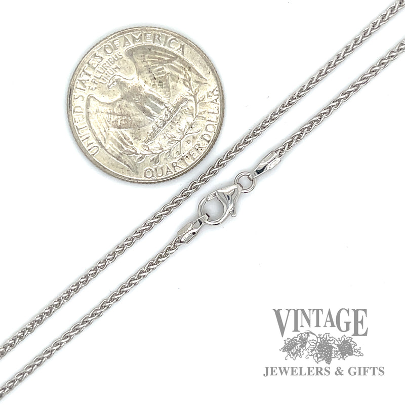 18” wheat chain 14k white gold 1.6mm necklace