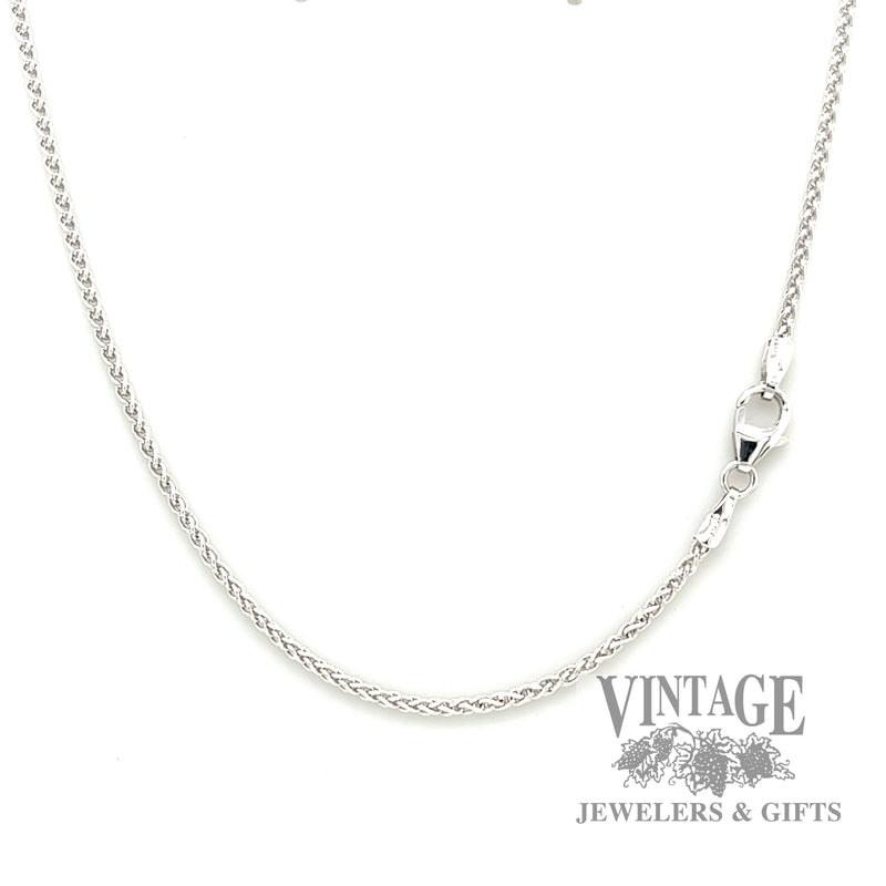 18” wheat chain 14k white gold 1.6mm necklace