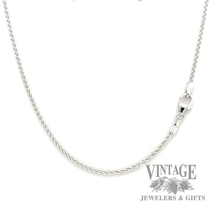 16” wheat chain 14k white gold 1.6mm necklace