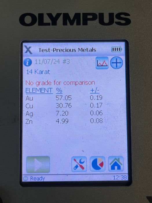 Oval large 14k solid gold signet ring XRF test results