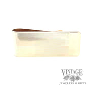 Embossed grooved 14k gold money clip front