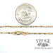 14 karat yellow gold 25” alternating round/oval bead chain, shown with quarter for size reference