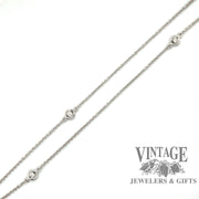 Hearts on Fire 18 karat white gold 40” diamond station chain necklace