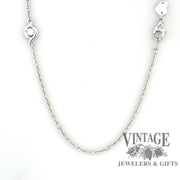 Hearts on Fire 18 karat white gold 40” diamond station chain necklace