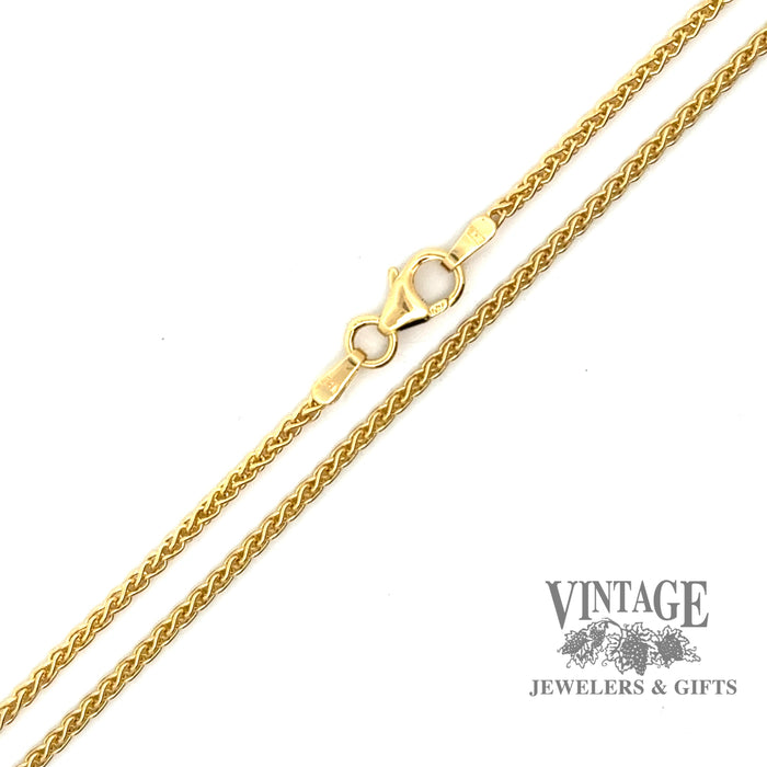 20” 1.7mm thick 18ky gold wheat chain