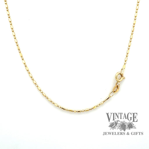 18ky gold 20” Bead chain 1.2mm 